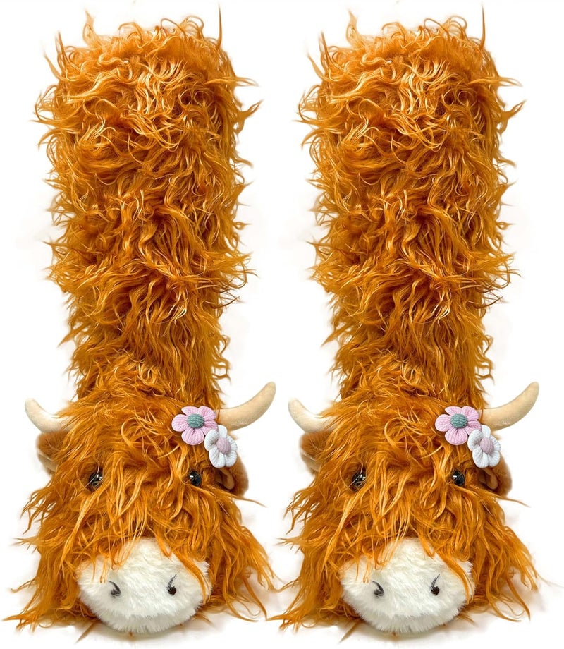 ooohyeah Kids’ Funny Fuzzy Animal Slipper Socks, Cute Soft Non-Slip Warm Socks for Girls & Boys, Size 1-5 - Image 1